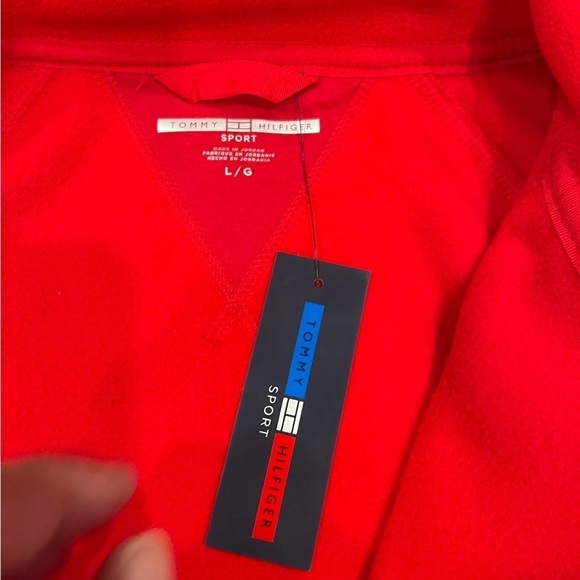 Tommy Hilfiget Red Fleece Zipper Down Jacket.Size L - Picture 8 of 15